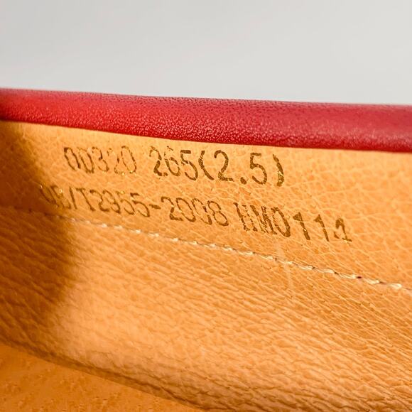 OPP FRANCE Size 7 Red Leather Penny Drivers Loafers - Picture 8 of 8